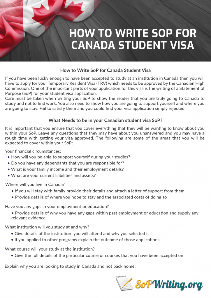 Sop For Visitor Visa Canada