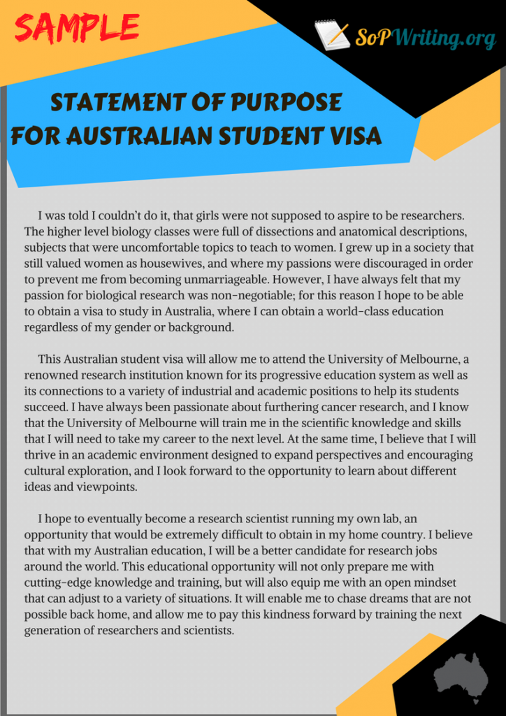 personal statement for australia student visa