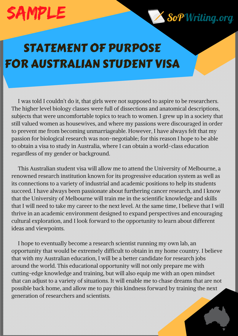 personal statement for australian student visa