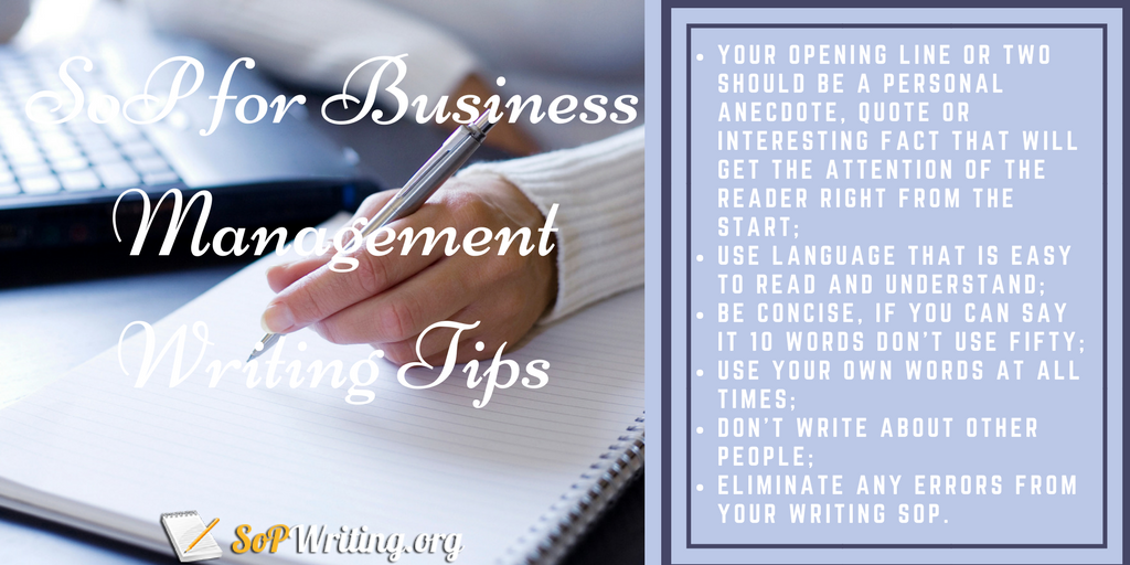 sop for business management writing tips